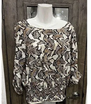 Michael Kors Soft Long Sleeve Leopord‎ Print Shirt, Size Medium thumbnail 1