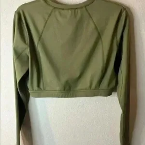 7 DAYS ACTIVE Cropped Long Sleeve Top in Capulet Olive Green Size L thumbnail 3