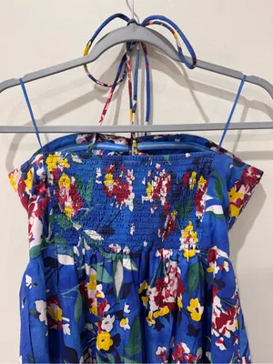 Anthropologie Sz Medium Emily Halter Mini Dress Floral Bright thumbnail 5