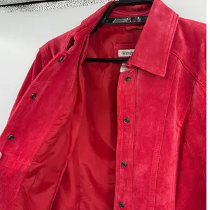 Coldwater Creek Y2K Suede Jacket Sz M Red Boho Western Snaps Cottage Ranchcore thumbnail 9