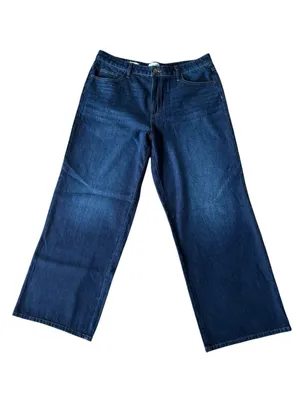 Universal Thread Women's High-Rise Wide Leg Jeans Sz 16R Dark Wash 100% Cotton thumbnail 2