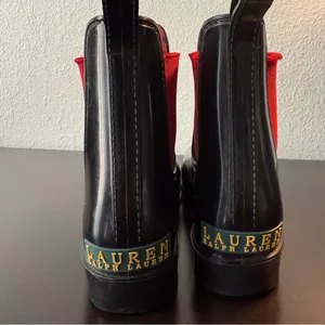 Lauren Ralph Lauren Black and Red Winter Rain Boots thumbnail 8