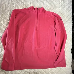 LLBean Women’s 1/4 Zip Pink Fleece Sweatshirt Top Sz Large L Regular thumbnail 1