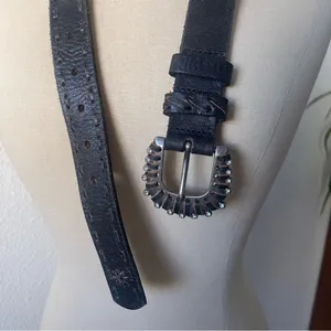 Medium/Large Black Studded Bling Leather Boho Belt thumbnail 7