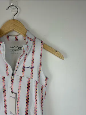 Barstool Vertical Dot Women's Sleeveless Golf Tennis Polo Shirt Sz‎ XS thumbnail 4