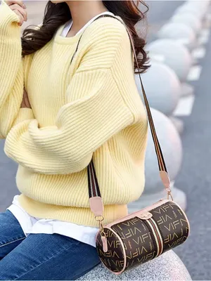 Monogram Bee Accent Barrel Crossbody Bag - Black /Brown- NIP thumbnail 6