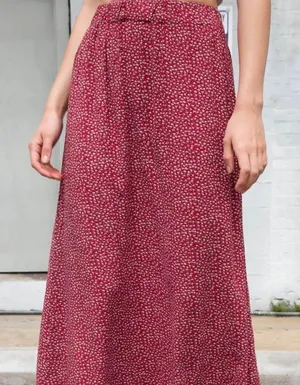 Brandy Melville Maxi Skirt Floral Red Phoebe thumbnail 1