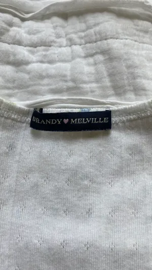 Brandy Melville White floral crop top thumbnail 3