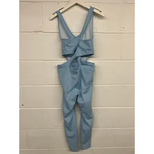 Free People Movement SzS Baby Blue Back It Up Sleeveless Cut Out Jumpsuit 1Piece thumbnail 4