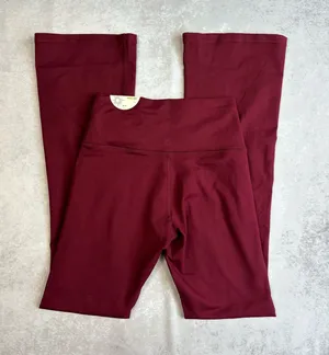 Aerie Offline Burgundy Flare Leggings (So Flattering) thumbnail 1