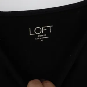 LOFT Crop Top Womens XL Outlet Square Neck Black Stretch Sleeveless Excellent thumbnail 2