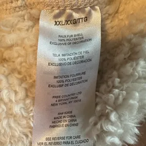 Free Country Vest Womens 2XL cream Faux Fur Sherpa Fleece Full Zip Pockets thumbnail 4