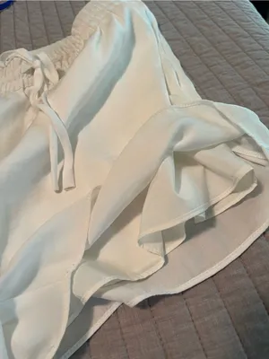 Naked Zebra White Elastic Waist Drawstring Shorts thumbnail 5