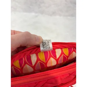 Vera Bradley Red Quilted Crossbody Bag Flap ID Window Wallet Purse thumbnail 11