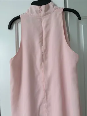 Abercrombie & Fitch Soft Pink Sleeveless Tiered Mock-Neck Dress thumbnail 6