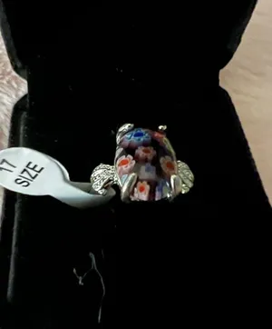 Women’s Gorgeous Stainless Steel Silver Gemstone Ring 17/9 US thumbnail 1