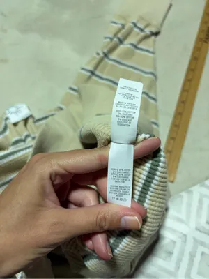 aerie Beige Striped Long Sleeve waffle knit Top large thumbnail 8