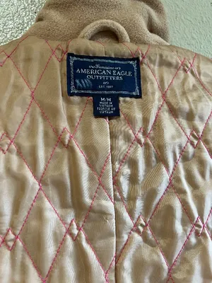 American Eagle Outfitters Women's‎ Tan Double-Breasted Peacoat y2k size medium thumbnail 6