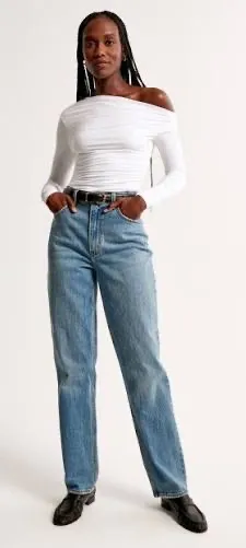 Abercrombie Straight 90s Ultra High-Rise Jeans thumbnail 1