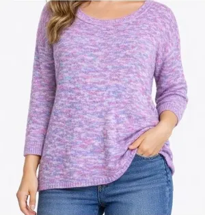 American Eagle Sweater Womens Small Pink Marled Knit Metallic Shimmer‎ Excellent thumbnail 1