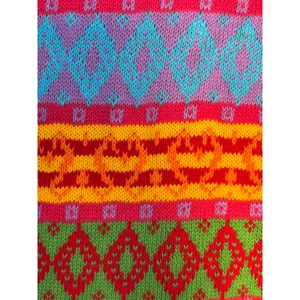 Vintage Benetton Rainbow Fair Isle Cardigan Cropped‎ Cotton Italy Artsy Dopamine thumbnail 6