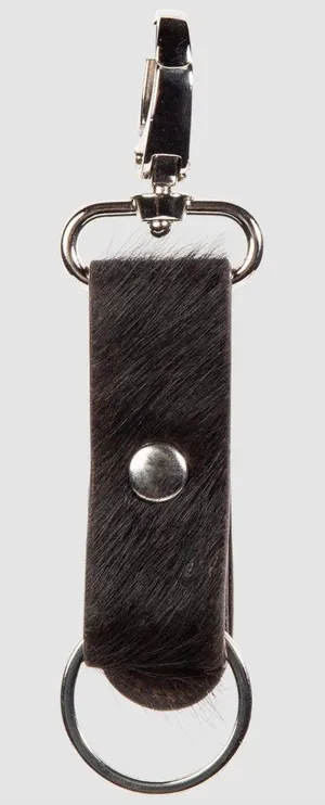 FreeBird by Steven Keychain Leather Calfhair Key Holder Black thumbnail 1