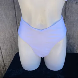 White Two Piece Padded Triangle Knot Front Top Bikini Set Size Medium thumbnail 5