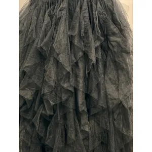 Faeriesty Maxi Dress Sz 1XL Black Lace Corset Tiered Tulle Gown‎ Goth Prom thumbnail 4