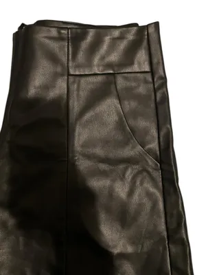 Black Faux Leather Mini High Waisted Shorts M thumbnail 5