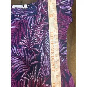 Soft Surroundings Purple Palm Print Smocked Bodice Tiered Maxi Dress Size Small thumbnail 4