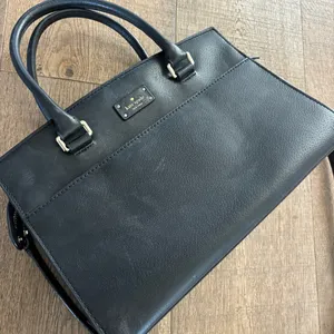 kate spade black leather handbag purse bag thumbnail 5