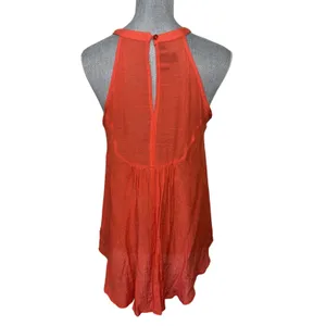 Iz Byer Orange Flowy Beaded Sequin Sleeveless Top Boho Hippie Festival Large thumbnail 2