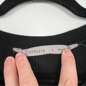 Athleta Waffle Knit Sweater Black Sz‎ S thumbnail 2