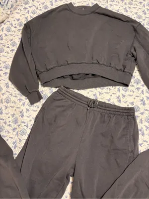H&M Divided women’s Dark Gray Tracksuit Top is L and Pants are M Athleisure thumbnail 2