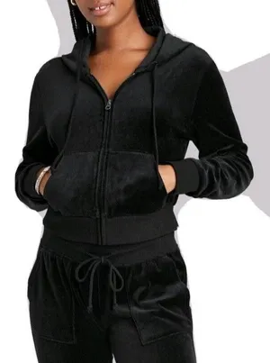 Wild Fable Black Velour Zip-Up Hoodie Women’s S NWT thumbnail 1