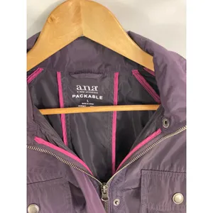 ana Dark Purple Zip Up Packable Windbreaker Jacket Size Large thumbnail 2