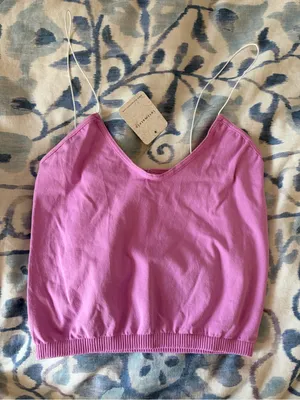 NWT- free people skinny strap pink brami crop top xs/s thumbnail 1
