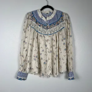 Free People women's Paloma Printed Blouse Sz M NWT thumbnail 2
