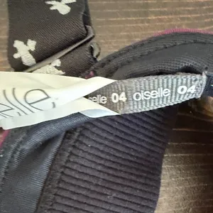 Oiselle purple sports "QUEEN bra" soaring bird silhouette print. Size 4 thumbnail 4