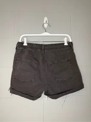 American Eagle Charcoal Gray Drawstring Denim Shorts Women’s Size 4 Cotton thumbnail 2