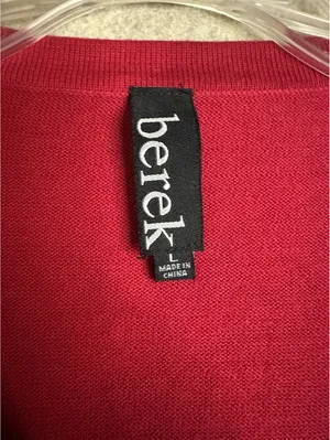 Berek Red Snowman Christmas Holiday Button Up Cardigan Sweater Womens Lg thumbnail 5
