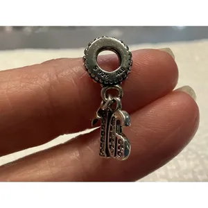 Pandora 16th Celebration Sweet 16 Dangle Charm 797261CZ Sterling Silver CZ thumbnail 4