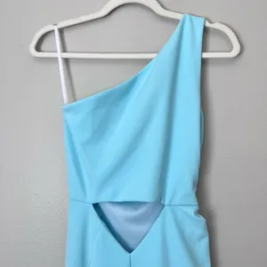 Katie May New Age One Shoulder Ruched Side Slit Midi Dress Sky Blue Small thumbnail 9