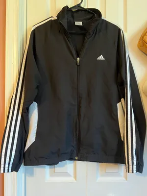 Adidas Black Windbreaker Jacket thumbnail 1