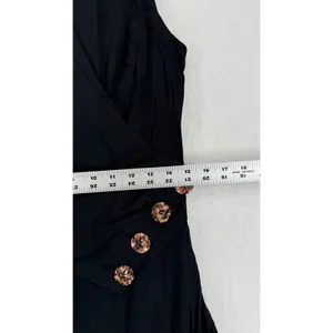 Acler Black Sleeveless Wrap Dress Button Detail‎ Asymmetrical Hem Size US 6 thumbnail 5