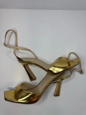QIY Gold Metallic Stiletto Heels Women's Size 9 thumbnail 7
