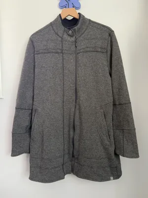 Title Nine Women’s XL Grey Full Zip Up Long Shacket Wool Outdoor Hike Winter thumbnail 1