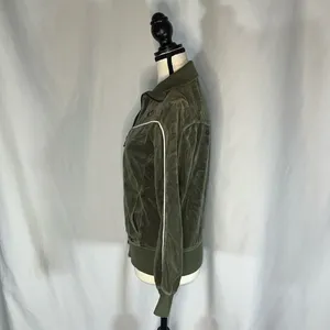 Nike • Vintage Sportswear Track Jacket Womens Small Green Velour Velvet Full Zip thumbnail 2