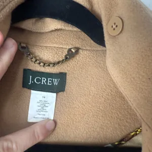 J Crew Double Breasted Wool Blend Coat Camel Size 14‎ Preppy Academia Old Money thumbnail 7