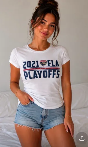 Alternative Women’s Florida Panthers 2021 FLA playoffs white cotton soft t-shirt thumbnail 1